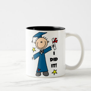 Jongen Afstuderen Tweekleurige Koffiemok