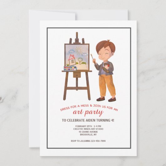 Jongen artistieke uitnodiging (Voorkant)