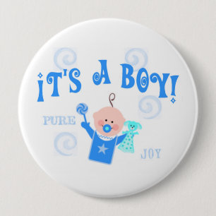 Jongen Baby Button Aankondiging