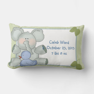 Jongen Baby Elephant op Green met Rubber Duck Kussen