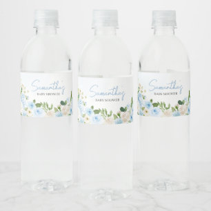 Jongen Baby in Bloom Baby shower Waterfles Etiket