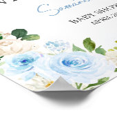 Jongen Baby in Bloom Baby shower Welkom Poster (Hoek)