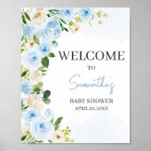 Jongen Baby in Bloom Baby shower Welkom Poster (Voorkant)