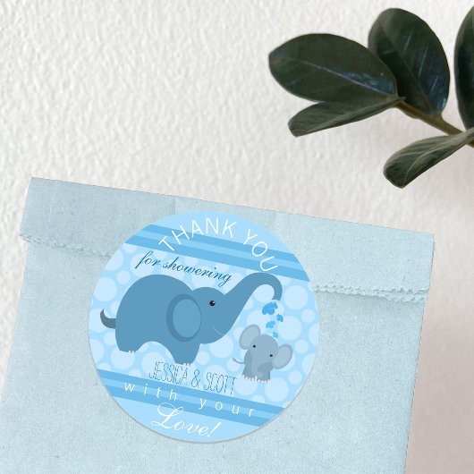 Jongen Baby Olifant Baby shower Sticker