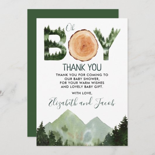 Jongen Baby shower bedankt (Voorkant / Achterkant)