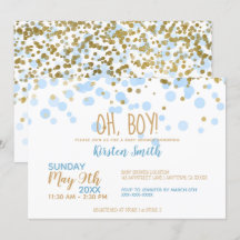 Jongen! Baby shower Blauwe en gouden Confetti
