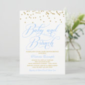 Jongen Baby shower Brunch Uitnodigingen (Staand voorkant)