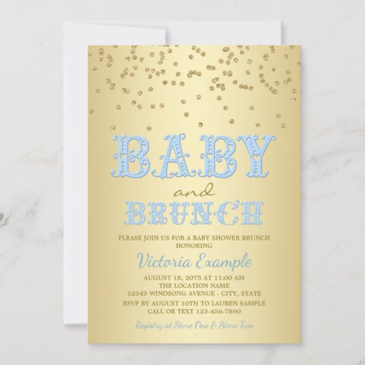 Jongen Baby shower Brunch Uitnodigingen (Voorkant)