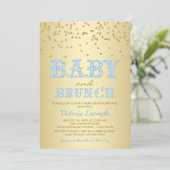 Jongen Baby shower Brunch Uitnodigingen (Staand voorkant)
