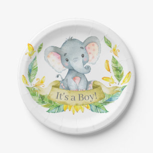 Jongen Baby shower Geel papier Bord