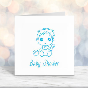 Jongen Baby shower Geslacht onthullen 2 Zelfinktende Stempel