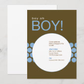 Jongen Baby shower Invite_Blue/Brown Kaart (Voorkant / Achterkant)