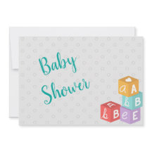 Jongen Baby shower met ABC Blocks