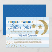 Jongen baby shower nodigt kleine sterrenblauw uit 
