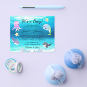 Jongen baby shower, Onderwater zee Creature Invita Flyer (Enkel)