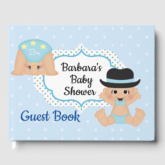 Jongen Baby shower op maat Gastenboek (Voorkant)