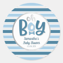 Jongen Baby shower Ronde Sticker