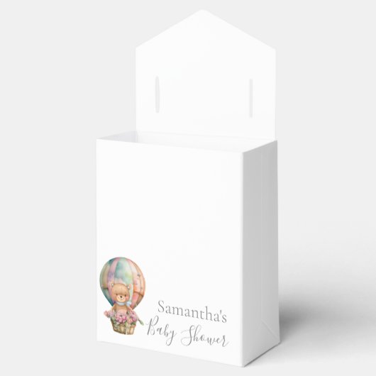 Jongen BABY SHOWER Teddy Hot Air ballonblauw Bedankdoosjes (Geopend)