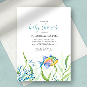 Jongen Baby shower Tropische Waterverf Kaart