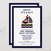 Jongen baby Shower-uitnodigingen Kaart (Voorkant / Achterkant)