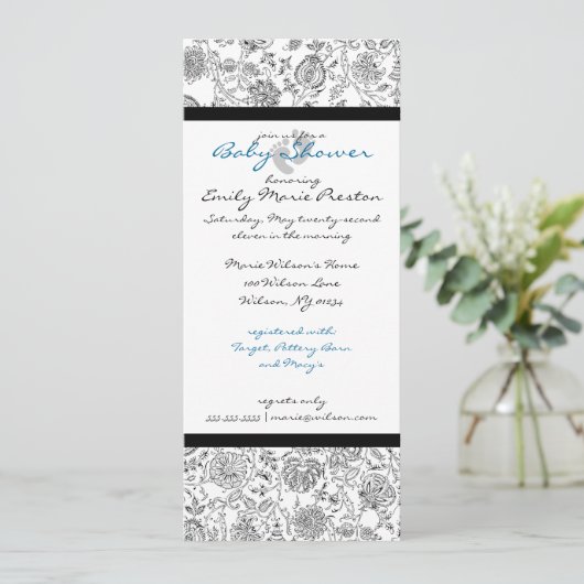 Jongen baby Shower-uitnodigingen Kaart (Staand voorkant)