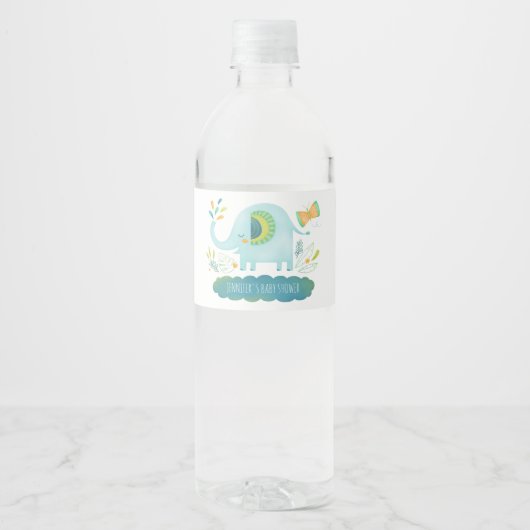 Jongen Baby shower Waterfles Etiket (Voorkant)