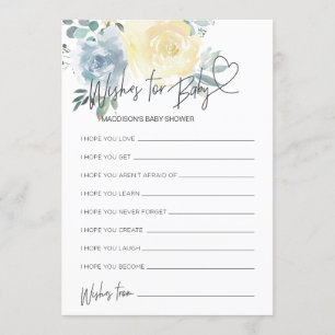 Jongen Baby shower wil een Baby-gamekaart Kaart