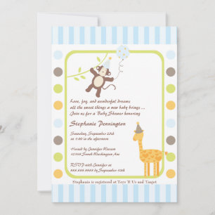 Jongen baby showers oerwouden kaart