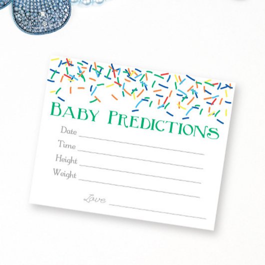 Jongen Baby Sprinkle Baby Prediced Game Informatiekaartje