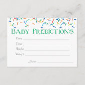 Jongen Baby Sprinkle Baby Prediced Game Informatiekaartje (Voorkant)