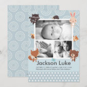 Jongen baby's Foto geboorteaankondigingen Aankondiging (Voorkant / Achterkant)