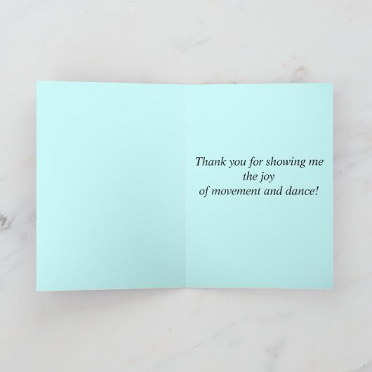 Jongen-balletdanser: Dankjewel, leraar Bedankkaart (Binnen)