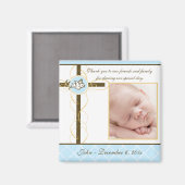 Jongen Baptism/Christening Favor - Foto Magnet Magneet (Voorkant / Achterkant)