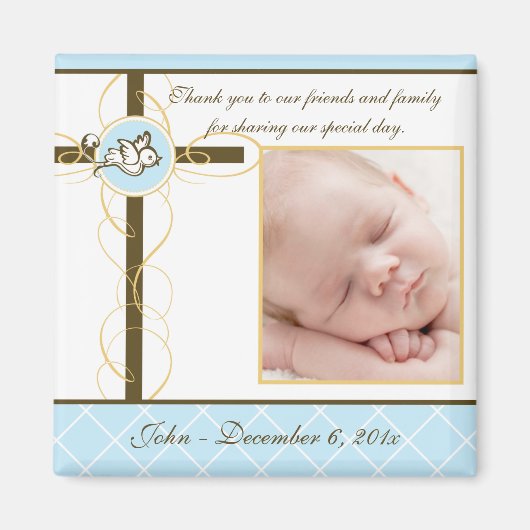 Jongen Baptism/Christening Favor - Foto Magnet Magneet (Voorkant)