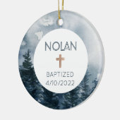 Jongen baptisme Faith Date Christelijk Ornament (Links)