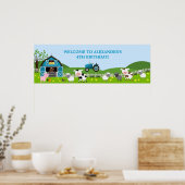 Jongen Barnyard Farm Animals Birthday Banner Poster (Keuken)