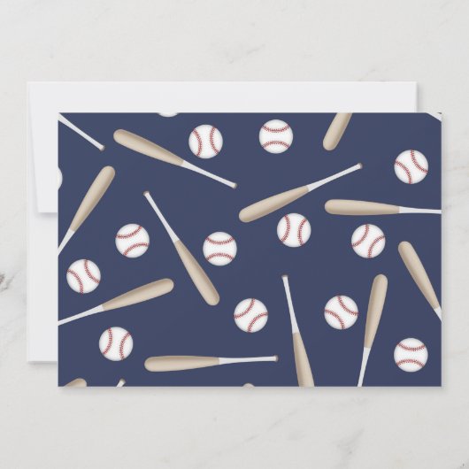 Jongen Baseball 4e verjaardag Uitnodiging (Achterkant)