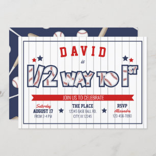 Jongen Baseball Uitnodiging 1/2