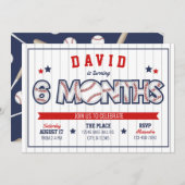 Jongen Baseball Uitnodiging 1/2 (Voorkant / Achterkant)