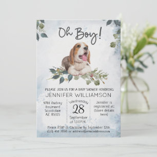 Jongen! Beagle Puppy Modern Waterverf Baby shower Kaart