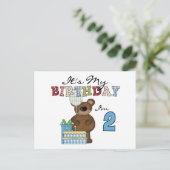 Jongen Beer 2e Verjaardag T-shirts en geschenken Briefkaart (Staand voorkant)