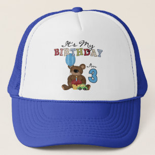 Jongen Beer 3e Verjaardag Tshirts en geschenken Trucker Pet