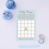 Jongen Beer Baby shower Bingo Game Flyer (Enkel)