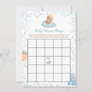 Jongen Beer Blue Baby shower Bingo Kaart