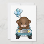 Jongen Beer in Auto Baby Shower Uitnodiging Ballon (Achterkant)