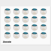 Jongen bevestiging Blauw Geode Elegant Script Marm Ronde Sticker (Vel)