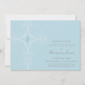 Jongen Bevestigingsuitnodiging met kruis, Initiale Kaart (Voorkant)