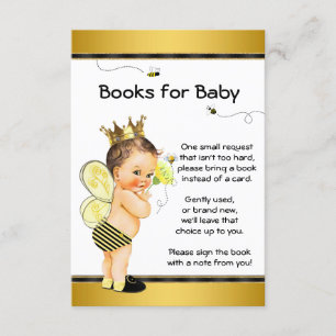 Jongen Bijen Breng Een Boek Baby Shower Inserts Informatiekaartje