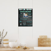 Jongen Birthday-bordbord met poster banner (Keuken)