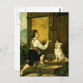 Jongen blaasjes  illustratie briefkaart (Voorkant / Achterkant)